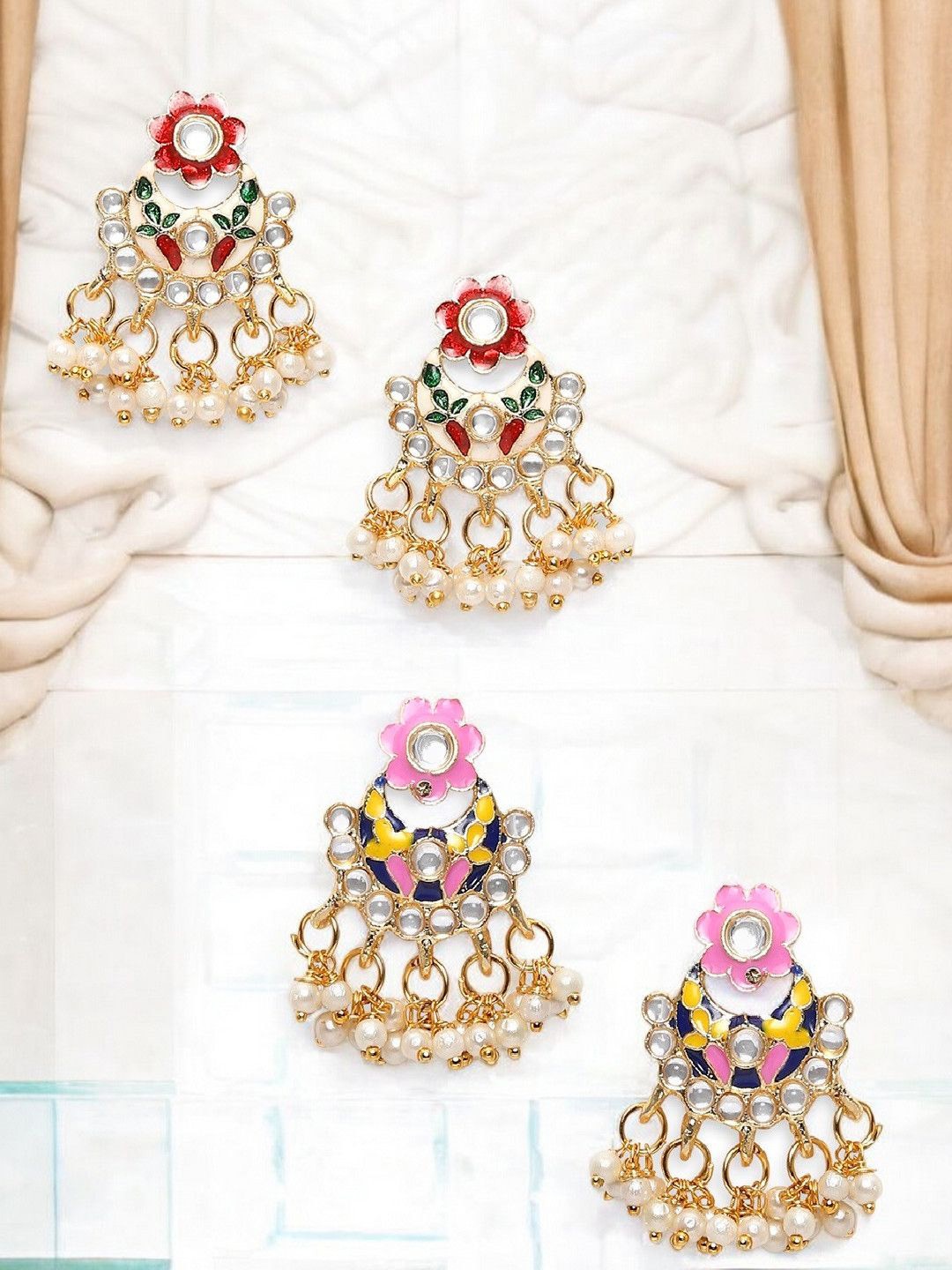

Anouk Floral Studs Earrings, Red