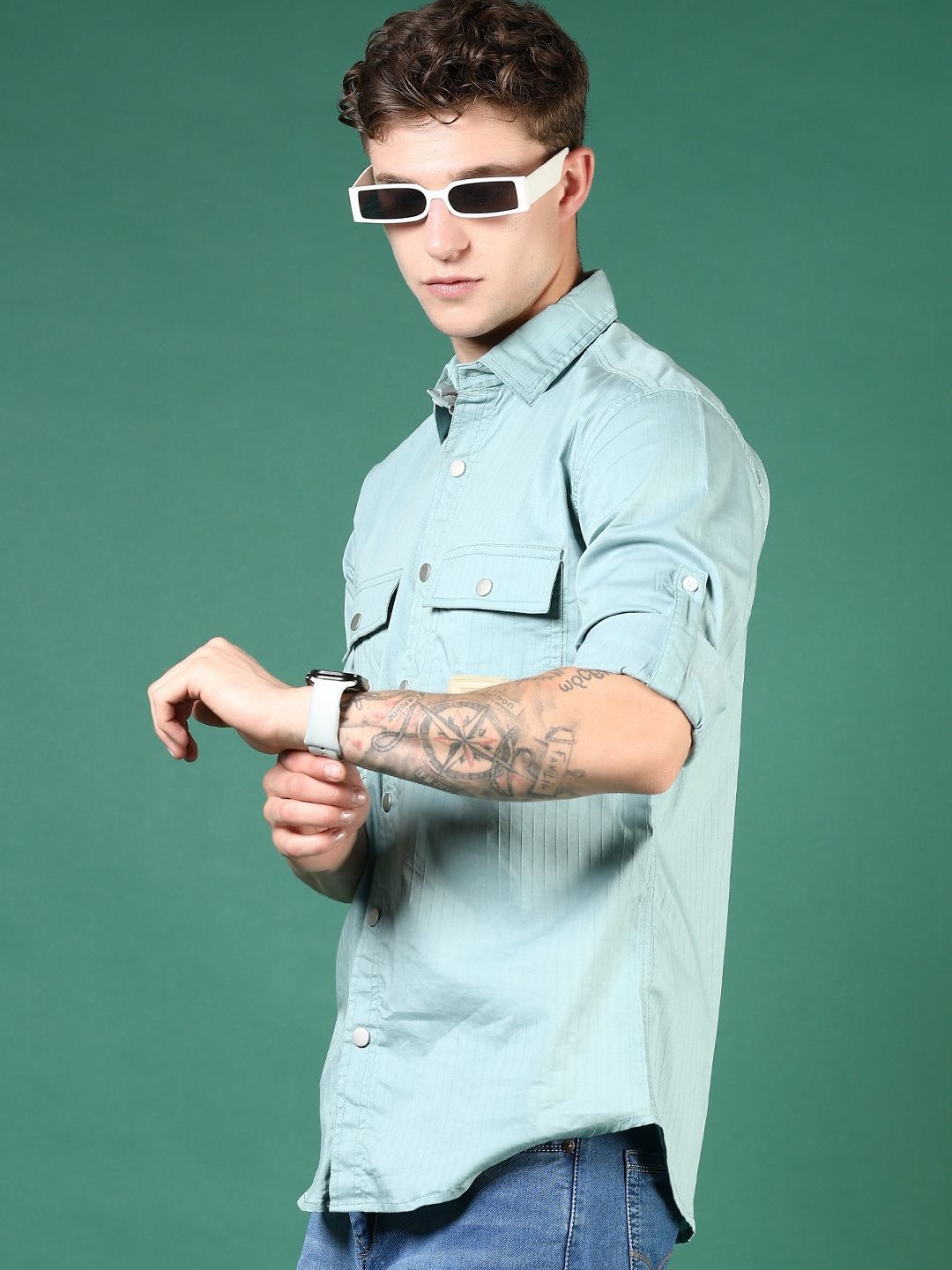 

V-Mart Men Opaque Casual Shirt, Blue