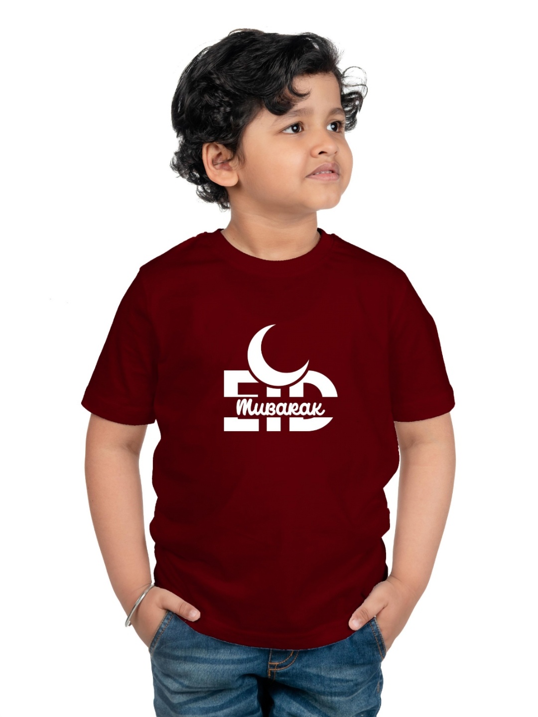 

Chombooka Kids Typography Printed Pockets T-shirt, Maroon
