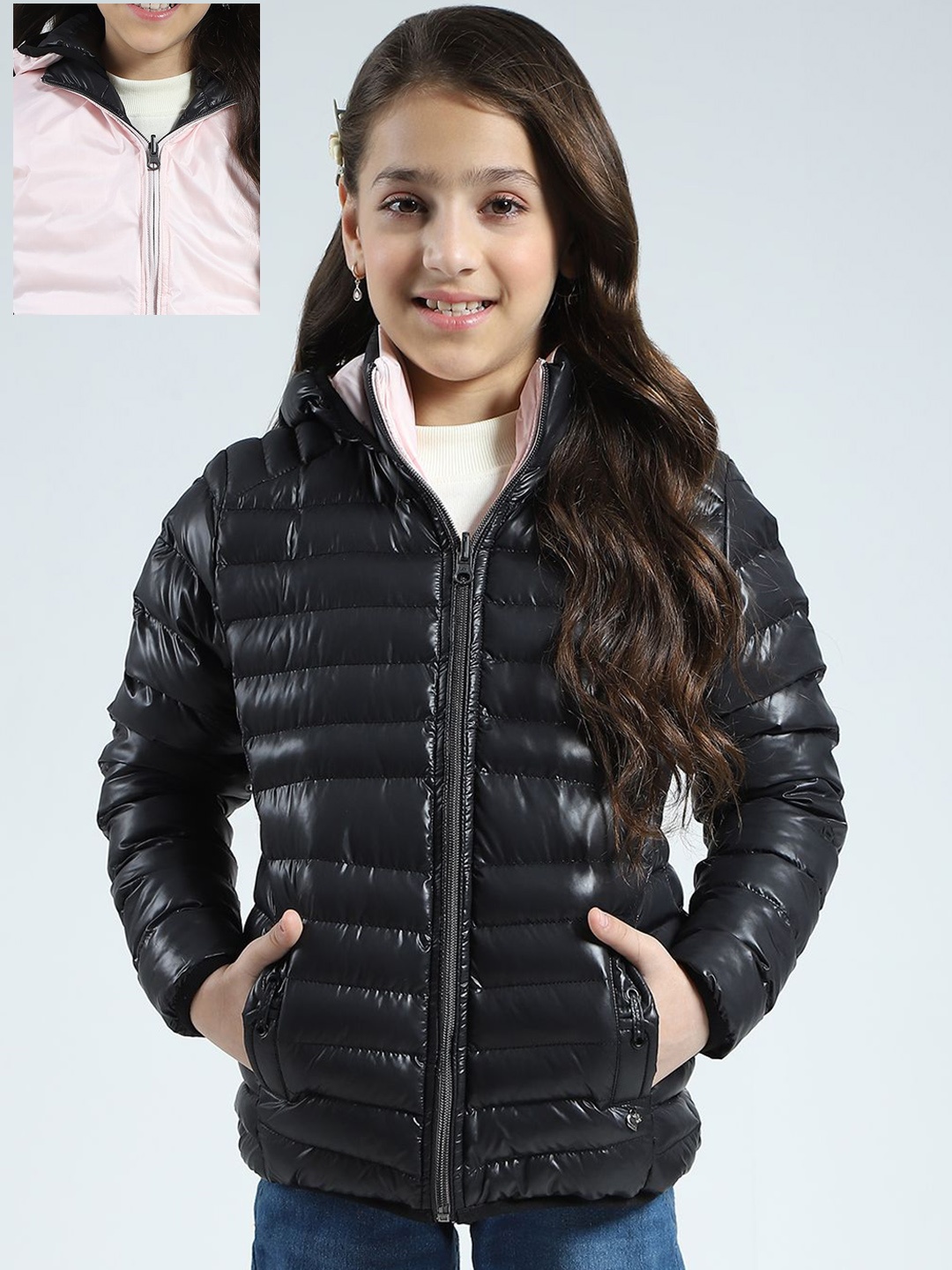 

Monte Carlo Girls Reversible Puffer Jacket, Black