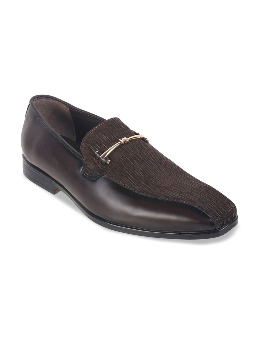 

Mochi Men Leather Formal Loafers, Brown