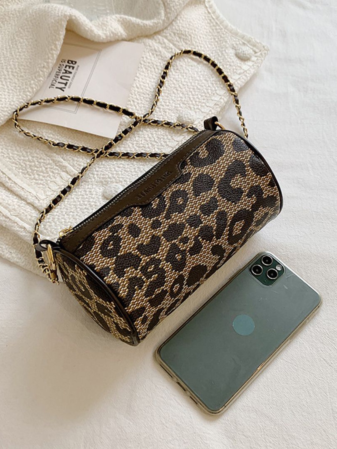

DressBerry Animal PU Shoulder Bag, Brown