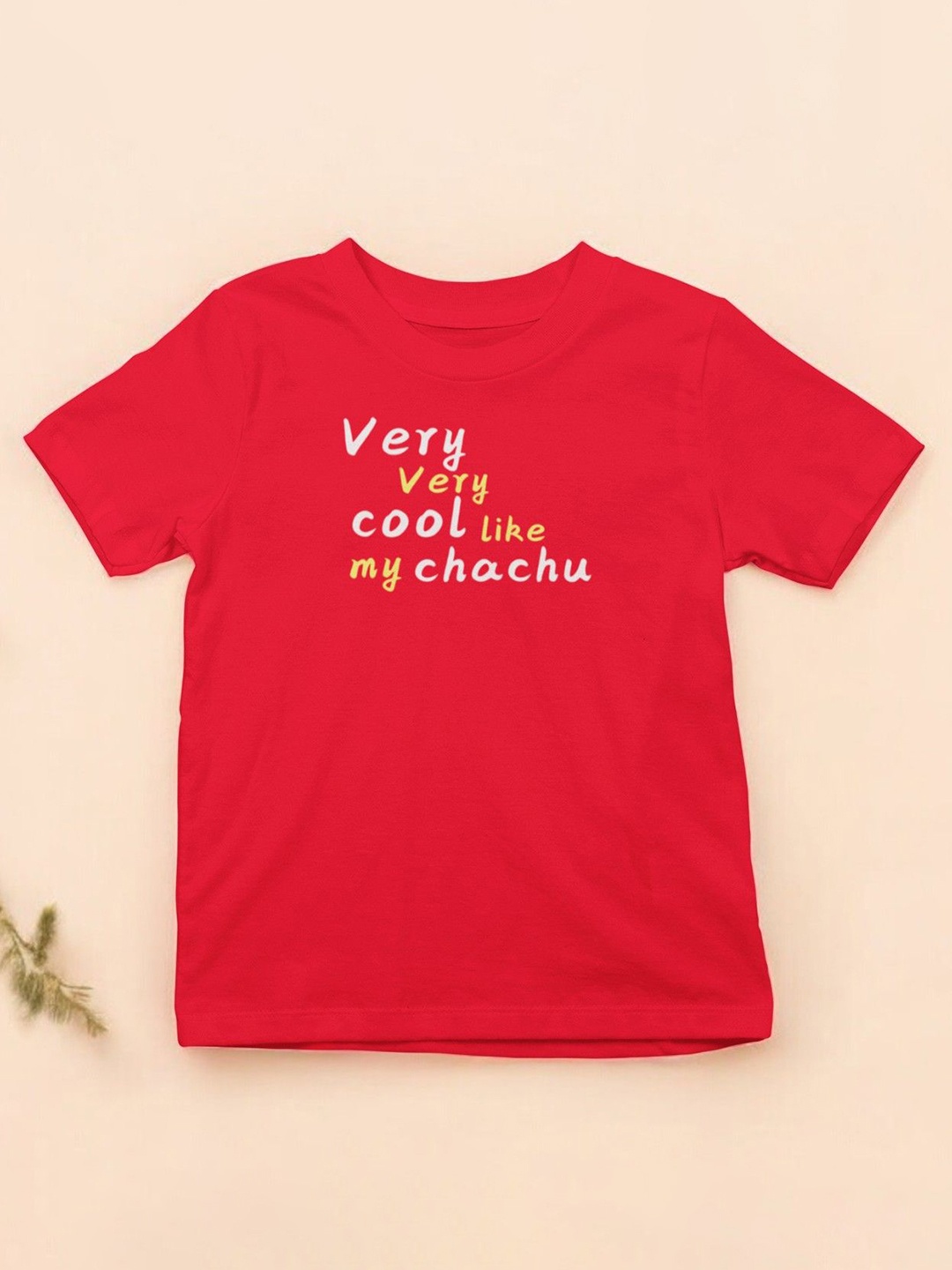 

YK X First Laugh Boys Typography Printed T-shirt, Red