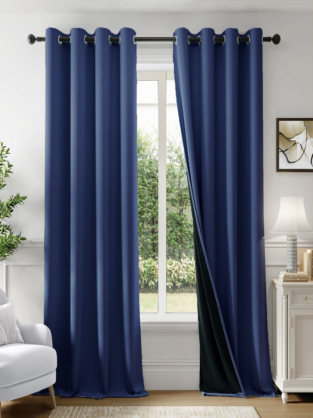 

HOMEMONDE Navy Blue Set of 2 Black Out Window