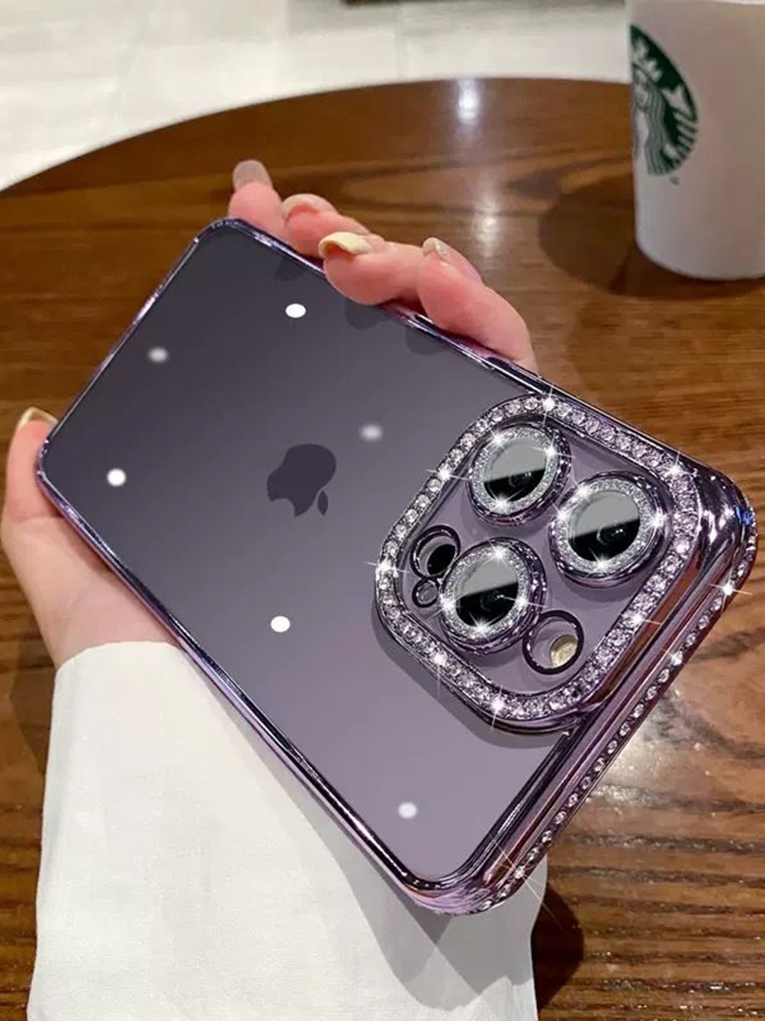 

Luxury Kase Quirky Printed iPhone 15 Pro Back Case Mobile Accessories, Purple