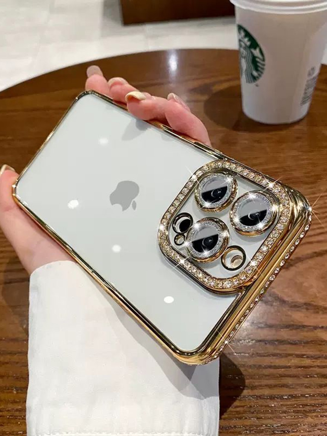 

Luxury Kase Quirky Printed iPhone 14 Pro Back Case Mobile Accessories, Gold