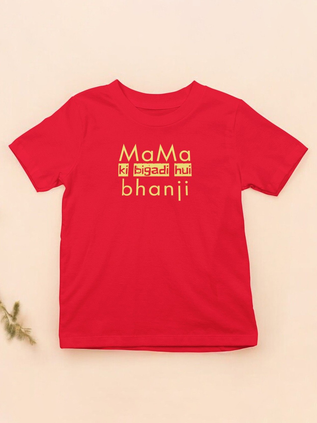 

YK X First Laugh Girls Typography Printed T-shirt, Red
