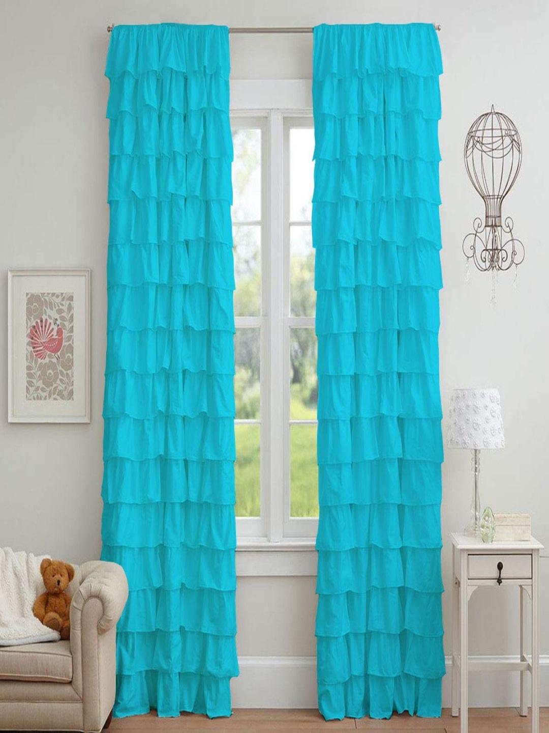 

Dekor World Multicoloured Set of 2 Sheer Door Curtain, Multi