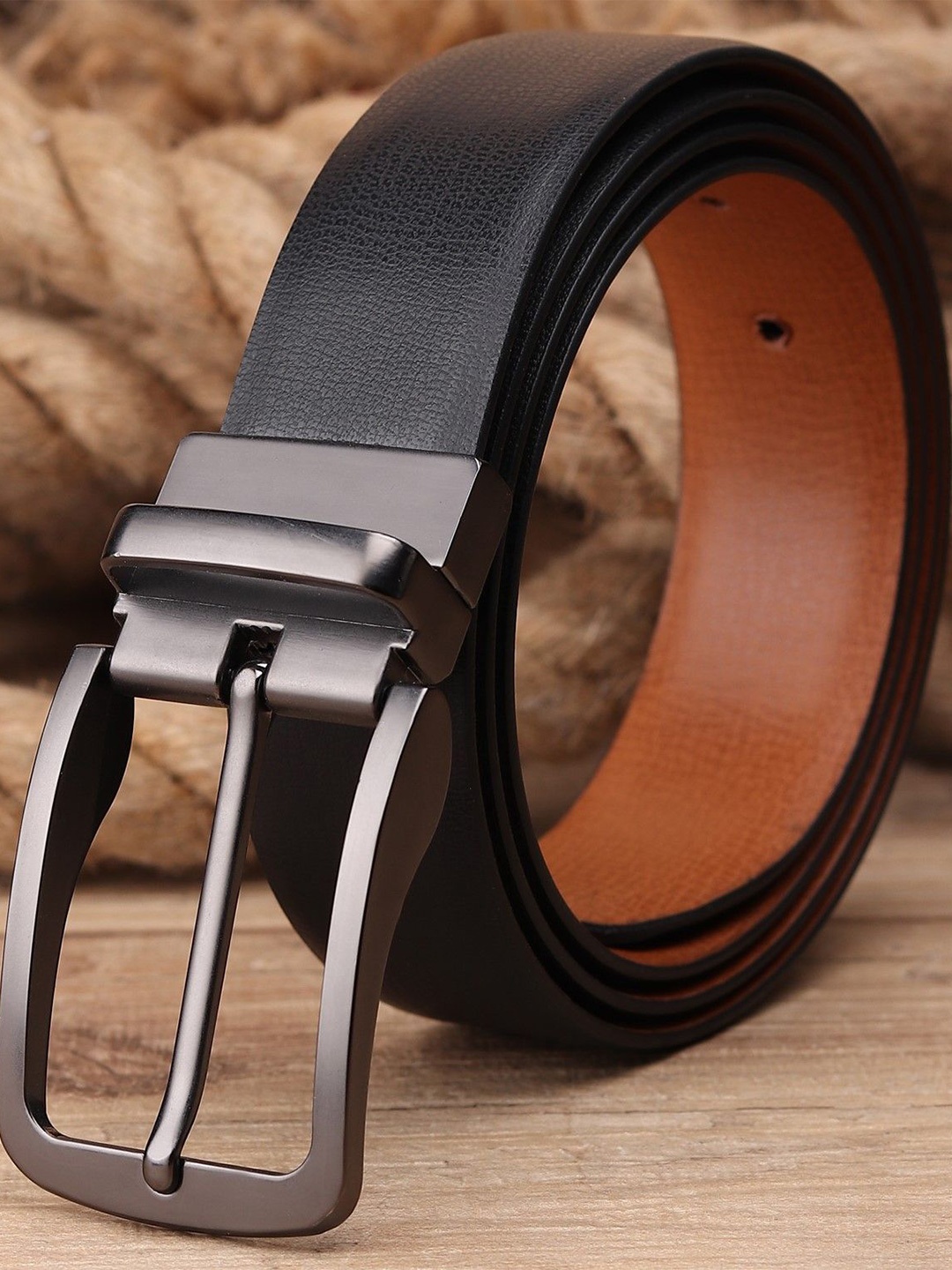 

Killer Men Black Textured Formal Belt