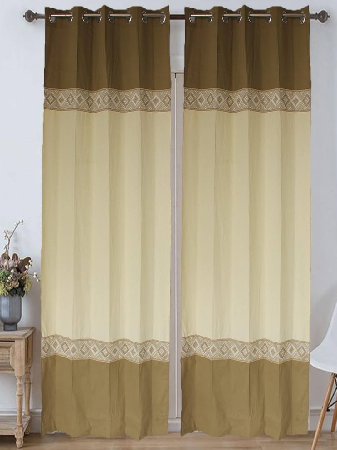 

Dekor World Multicoloured Set of 2 Window Curtain, Multi