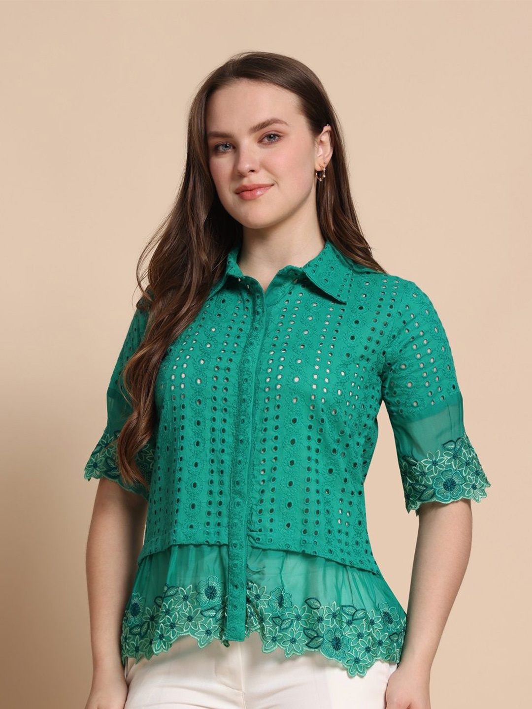 

DRESOUL Women Opaque Casual Shirt, Green