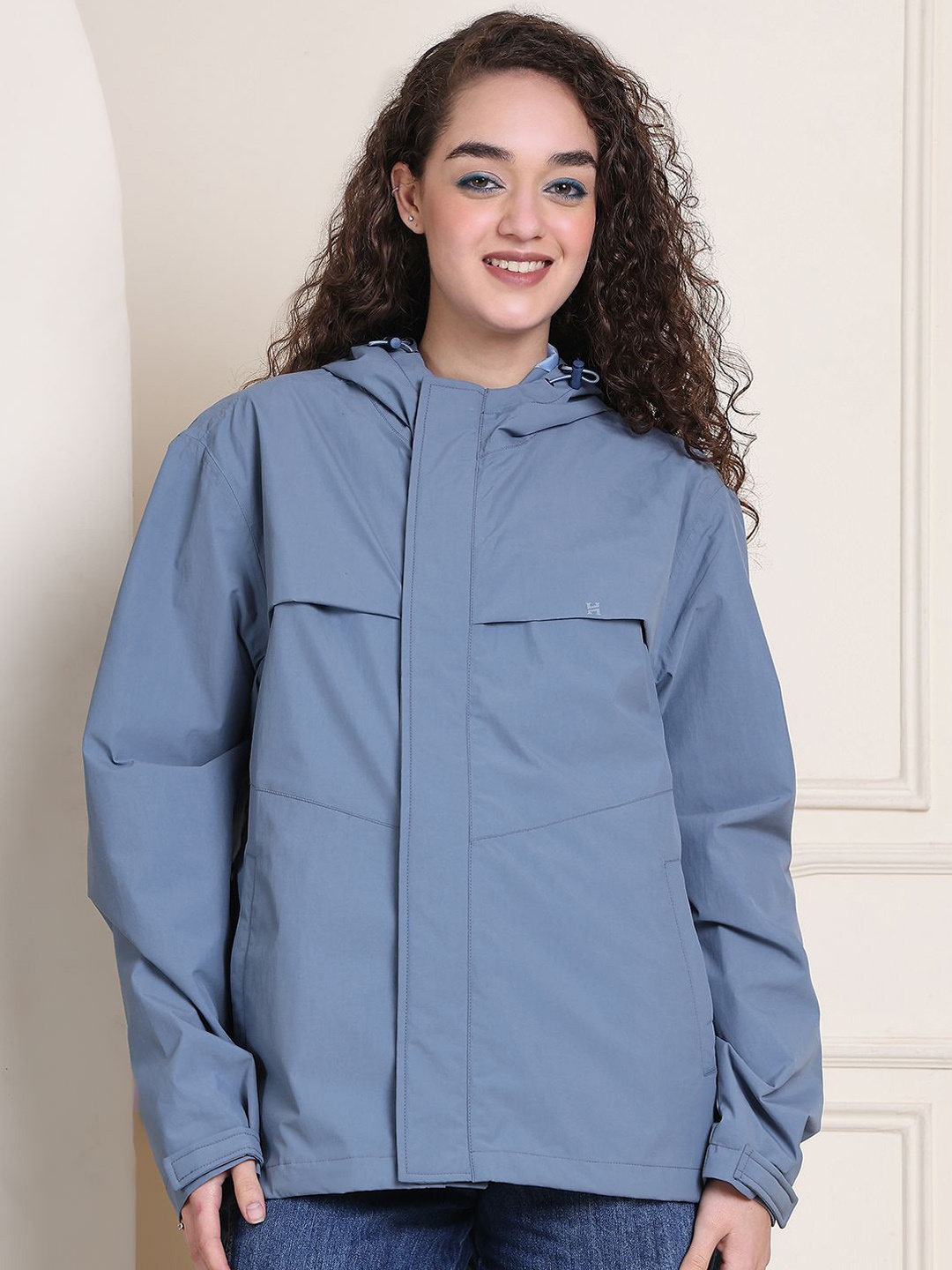 

HOUSE OF VEDAS Waterproof Hooded Rain Jacket, Blue