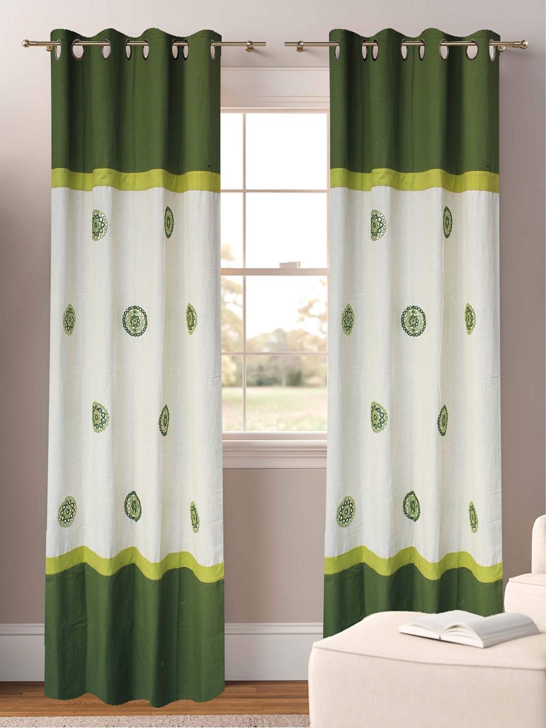 

Dekor World Multicoloured Set of 2 Window Curtain, Multi