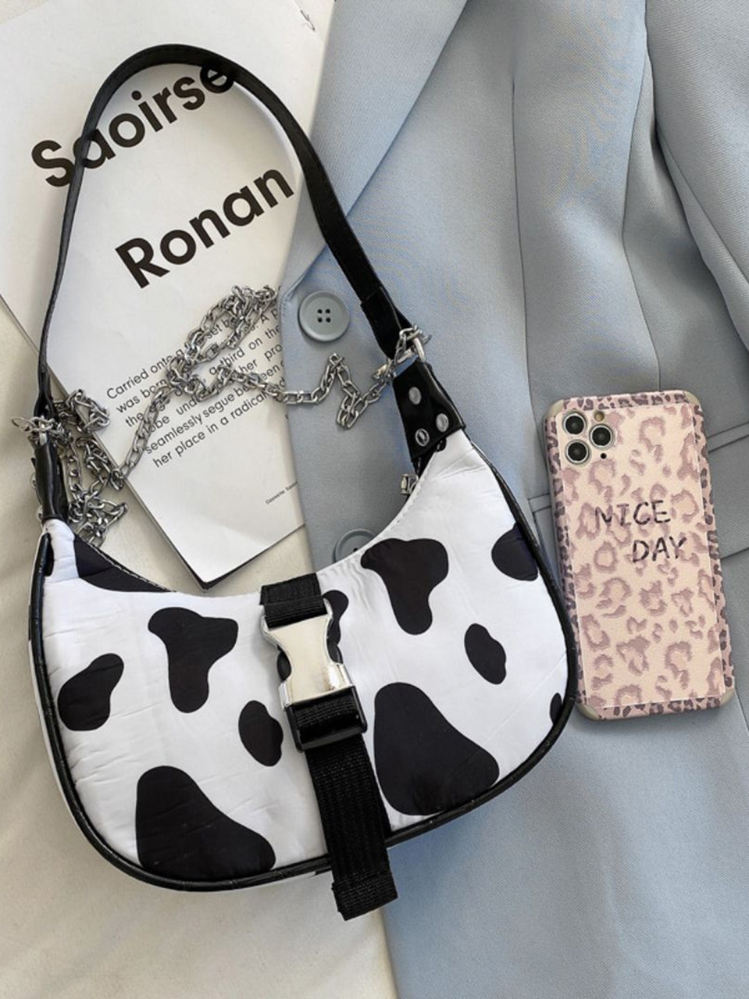

DressBerry Animal Printed PU Sling Bag, White
