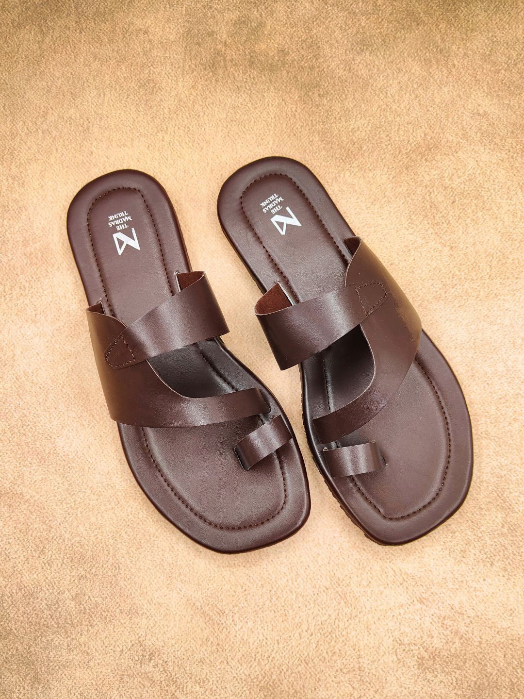 

THE MADRAS TRUNK Men Comfort Sandals, Coffee brown