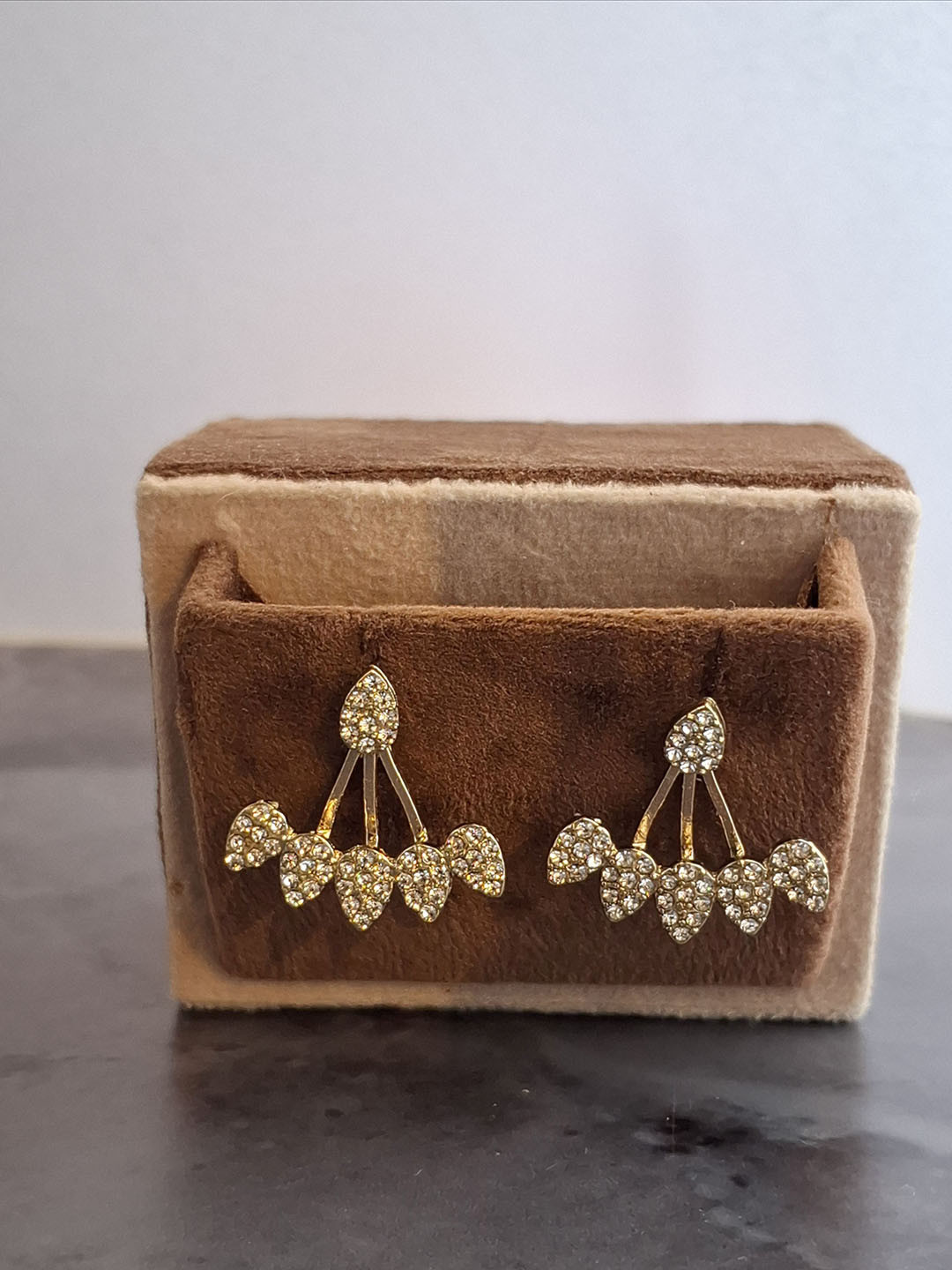 

Z HOME Gold Plated Contemporary Crystals Studs Earrings