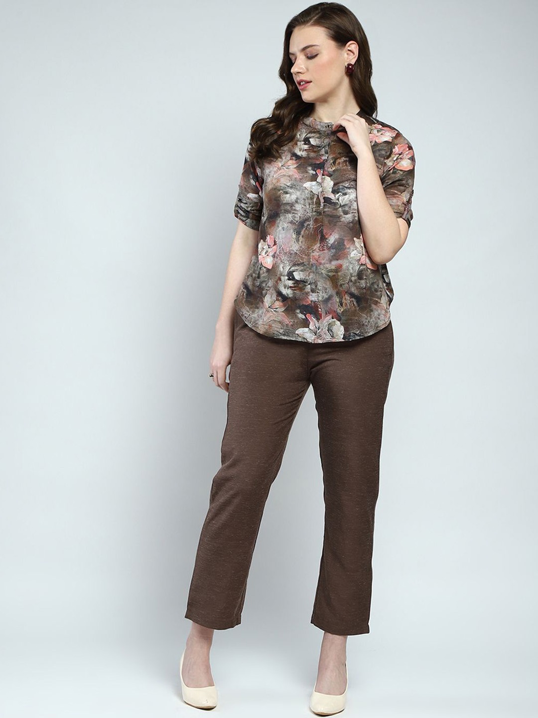 

Monte Carlo Printed Shirt With Trousers Co-Ords, Brown