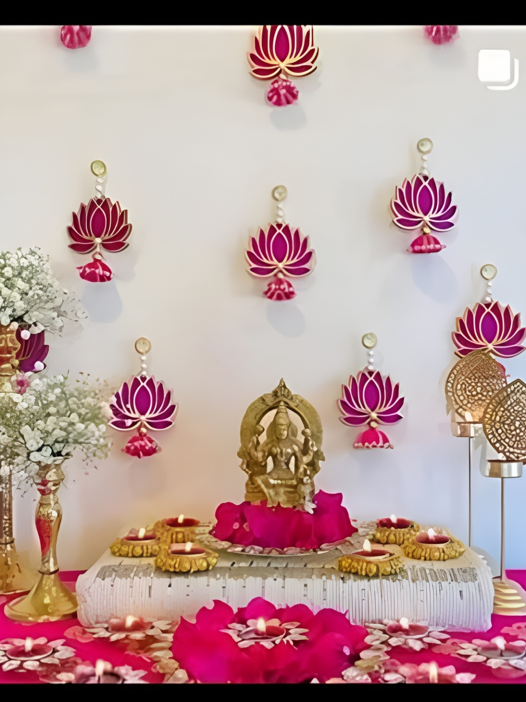 

RR Crafts Pink & Yellow 4 Pieces Lotus Festive Decor