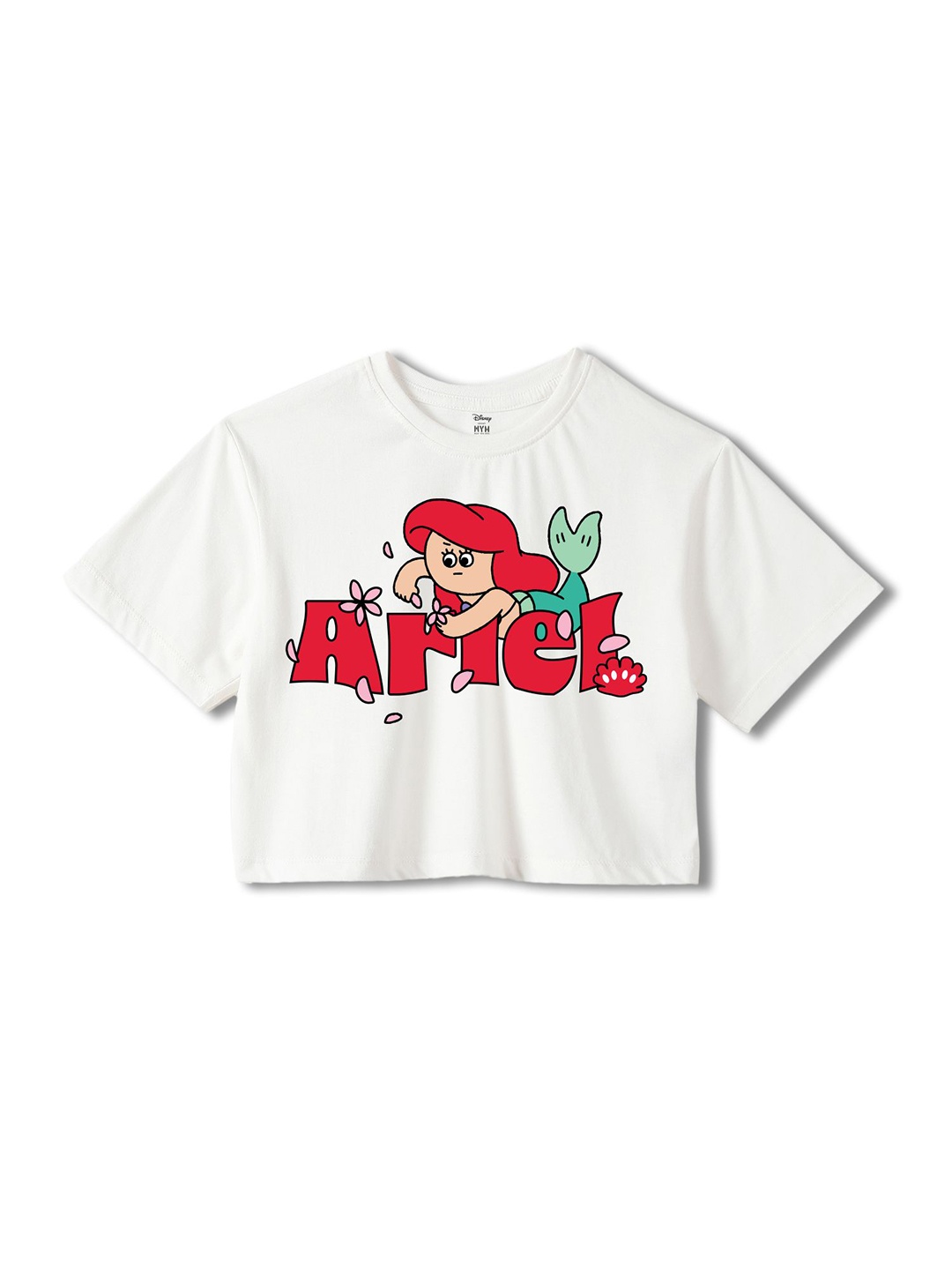 

Wear Your Mind Girls Printed Pure Cotton Applique Boxy T-shirt, White
