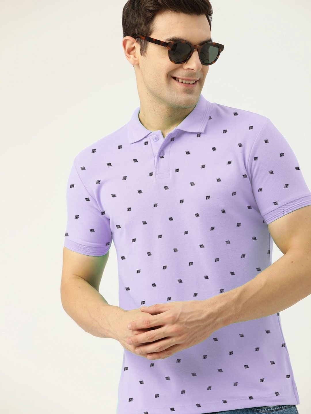 

ADORATE Men Printed T-shirt, Lavender
