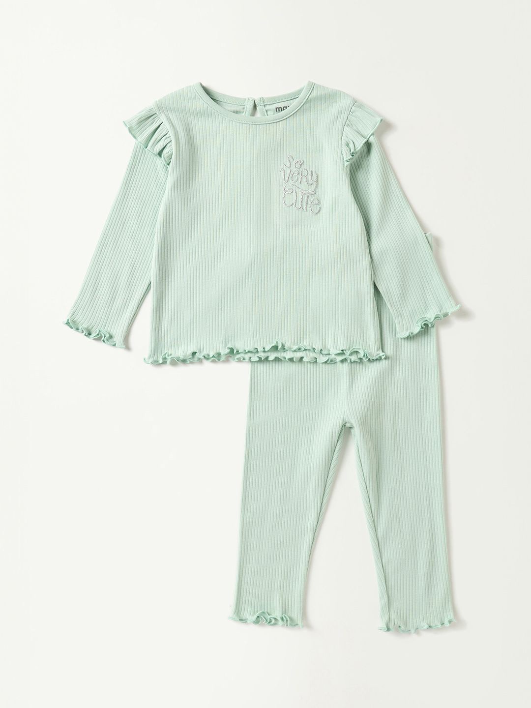 

max Girls Pure Cotton Top With Trousers, Green