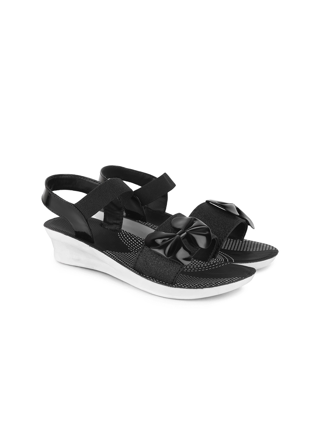 

PENNEN Women Open Toe Flats, Black