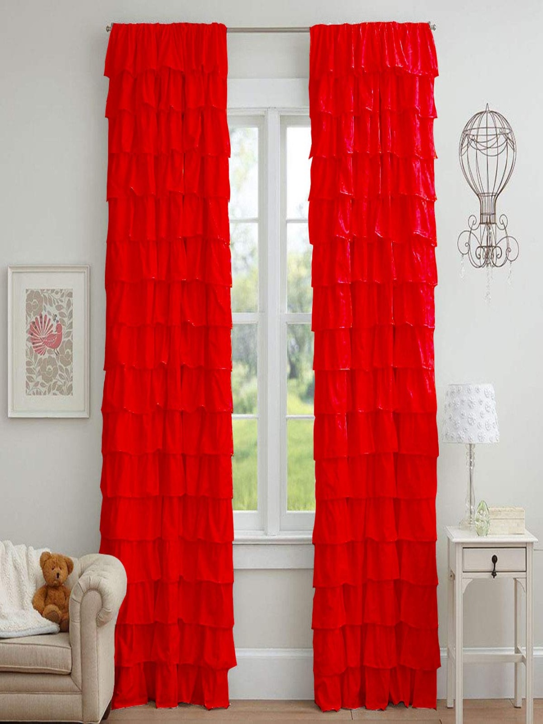 

Dekor World Multicoloured Set of 2 Sheer Long Door Curtain, Multi