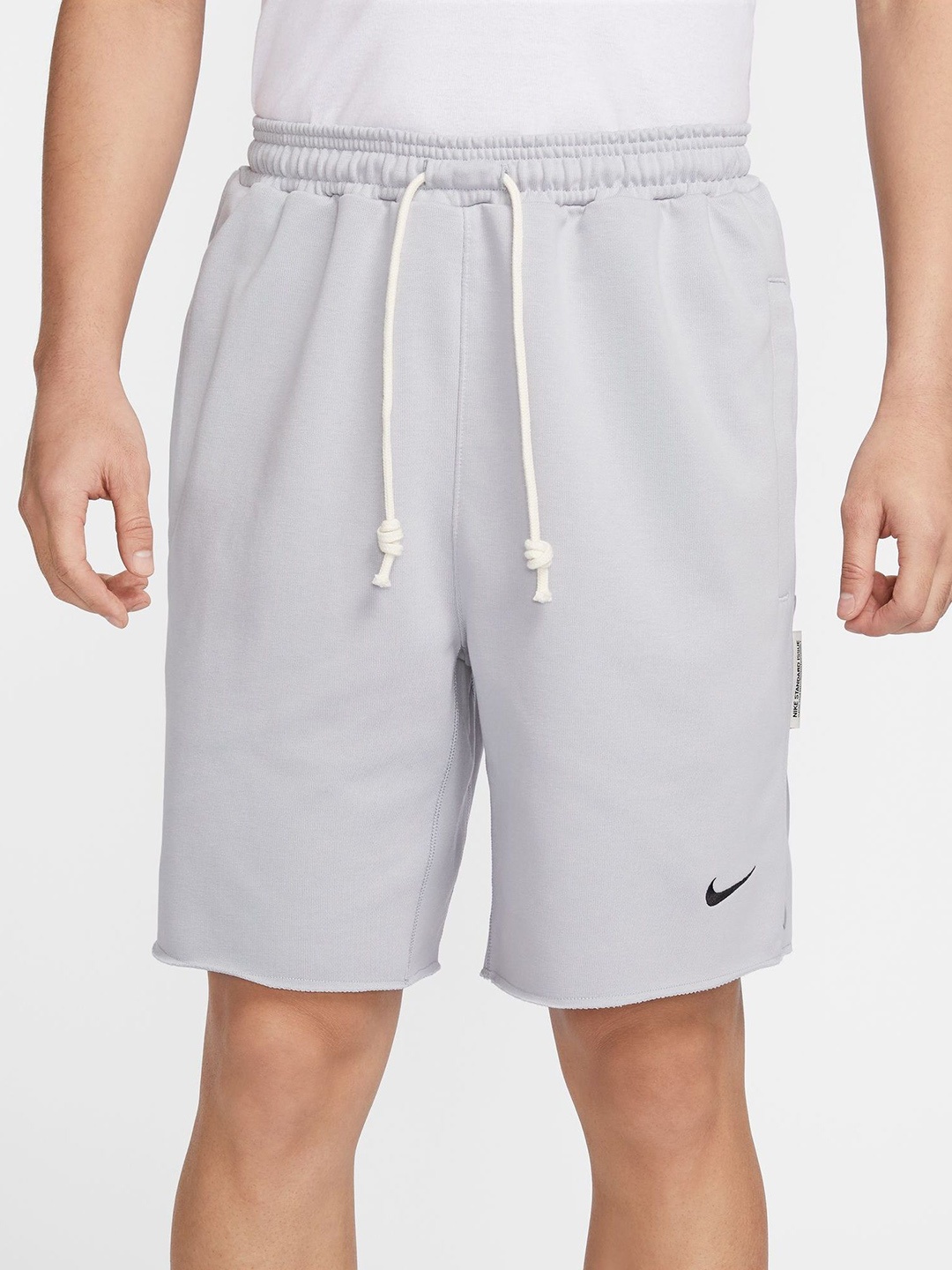 

Nike Men Standard Mid-Rise Issue Dri-FIT 8" Cotton Basketball Shorts, Grey