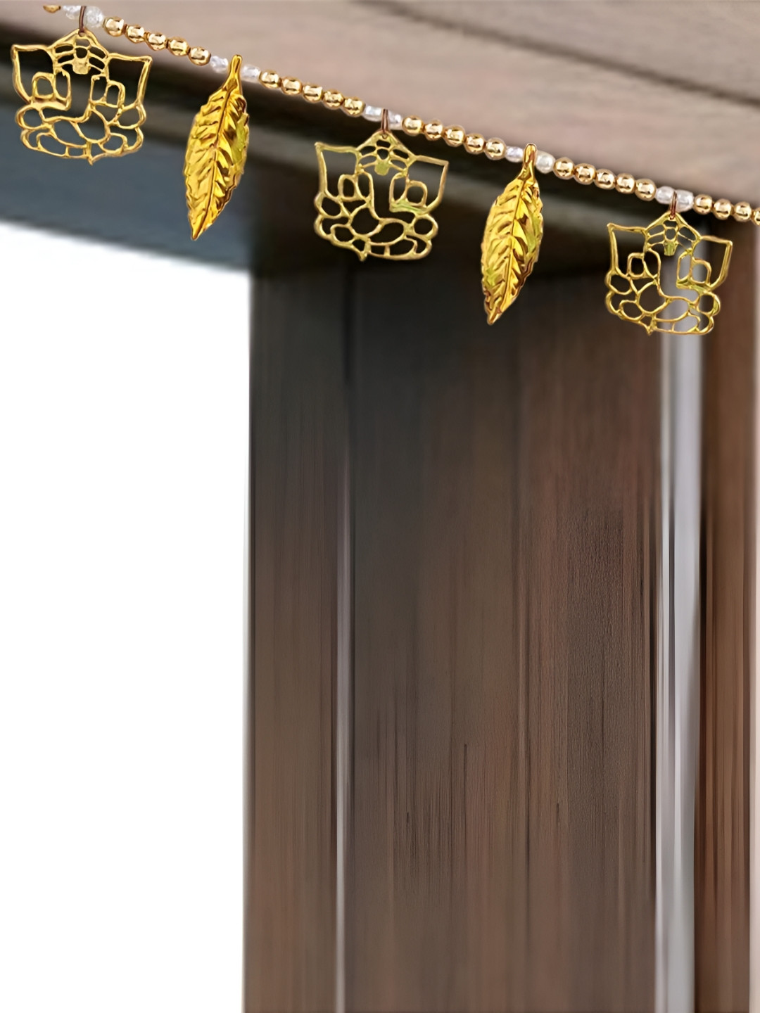 

RR Crafts Yellow Ganesh Leaf Toran Festive Decor, Gold