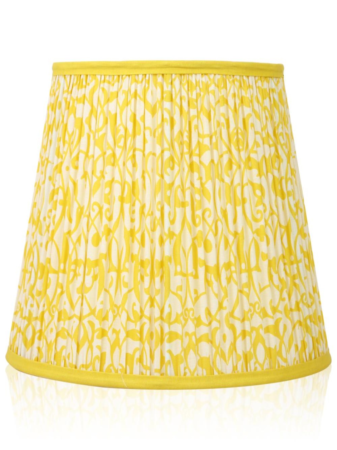 

Lampenschirm India Yellow Printed Cotton Traditional Frusturical Shaped Table Lamp Shade