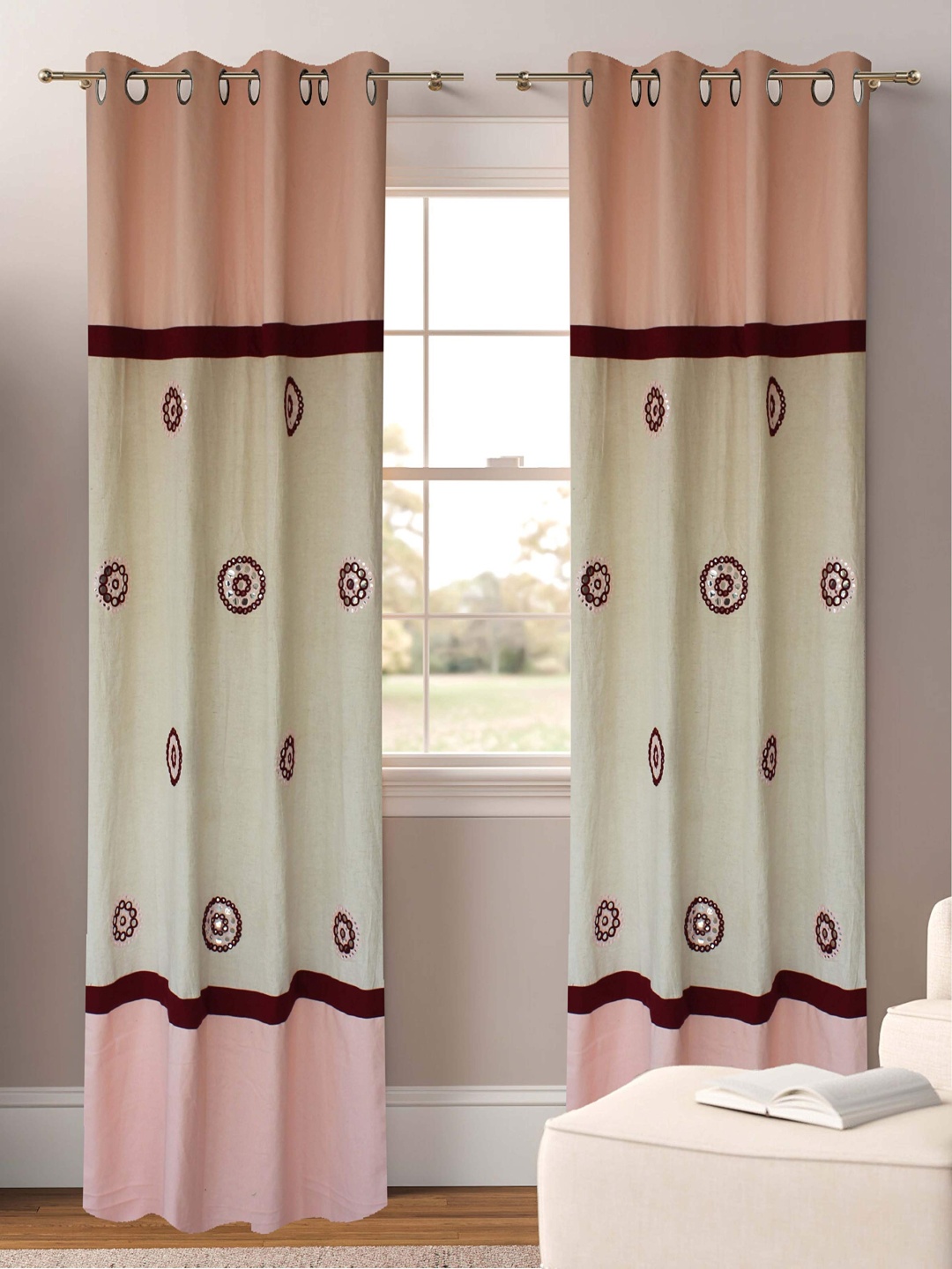 

Dekor World Multicoloured Set of 2 Window Curtain, Multi