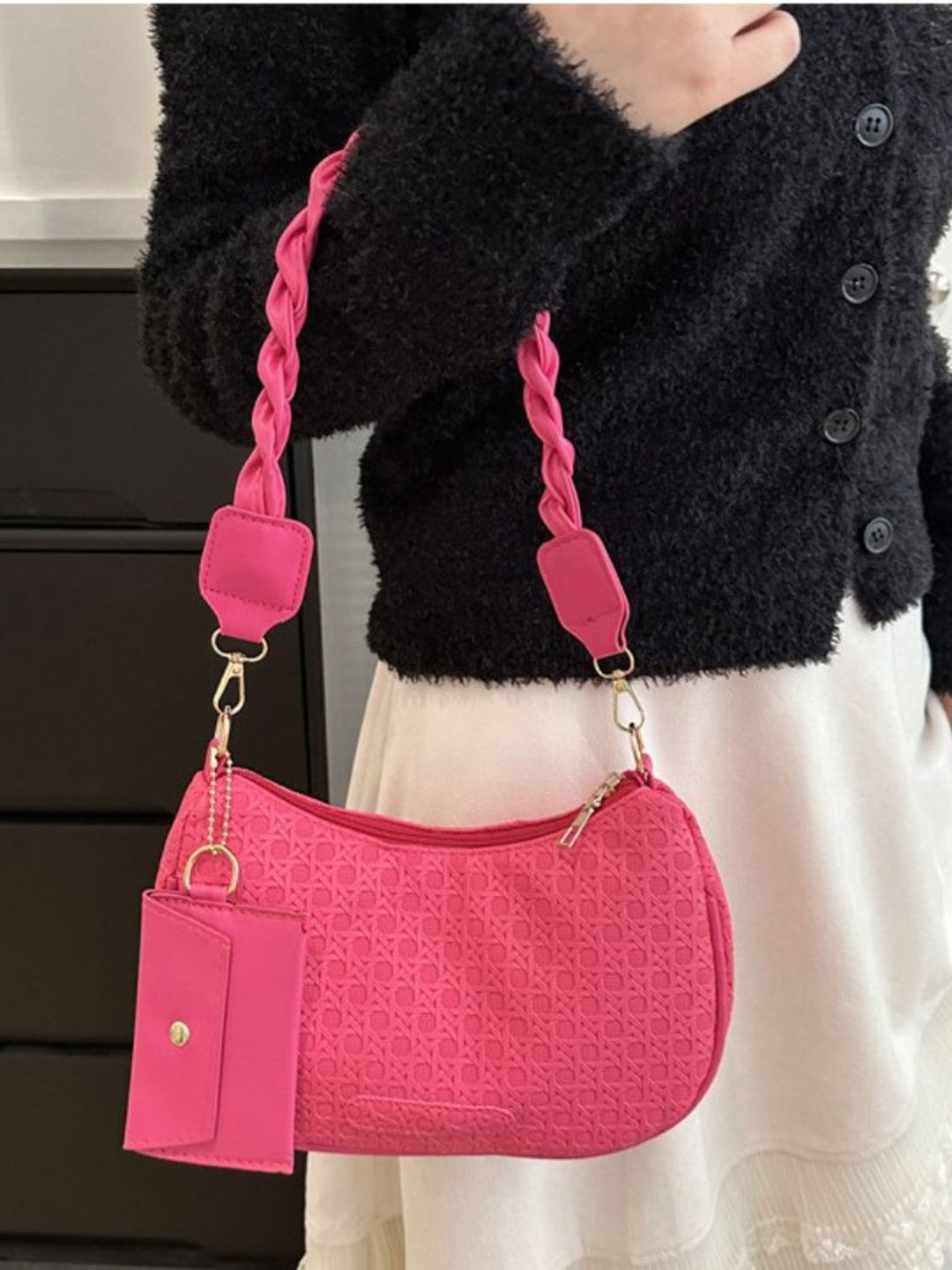 

DressBerry PU Shoulder Bag, Fuchsia