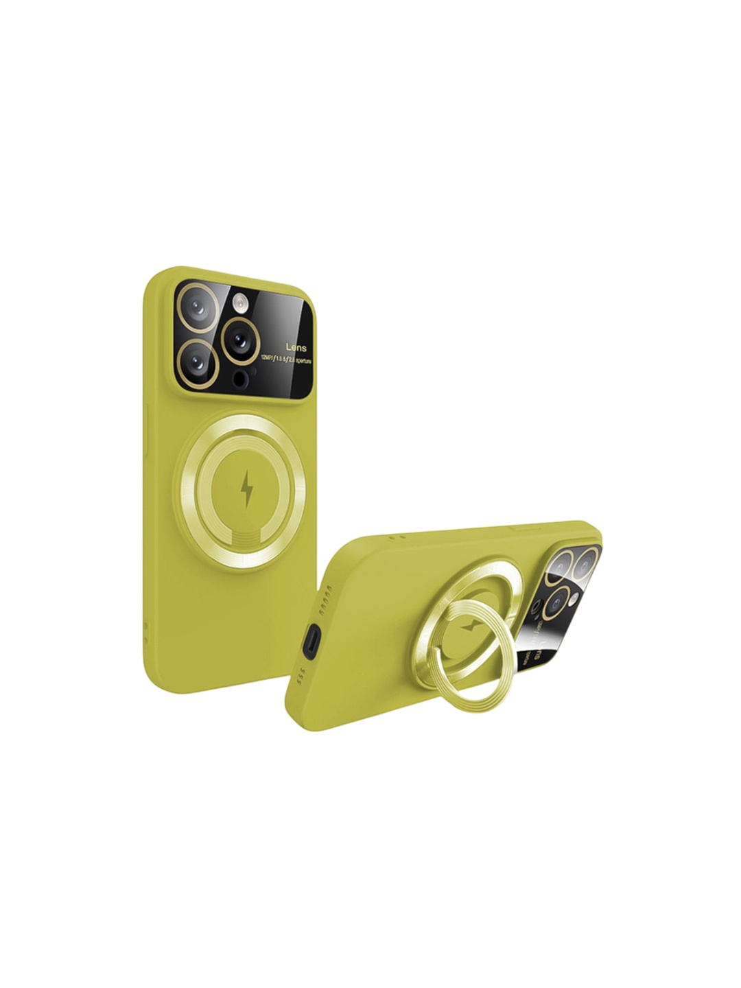 

QRIOH Solid Printed iPhone 15 Pro Max Back Case Mobile Accessories, Lime green