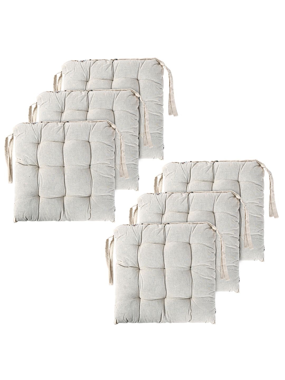 

Kuber Industries Cream-Coloured 6 Pieces Cotton Comfort Chair Pads