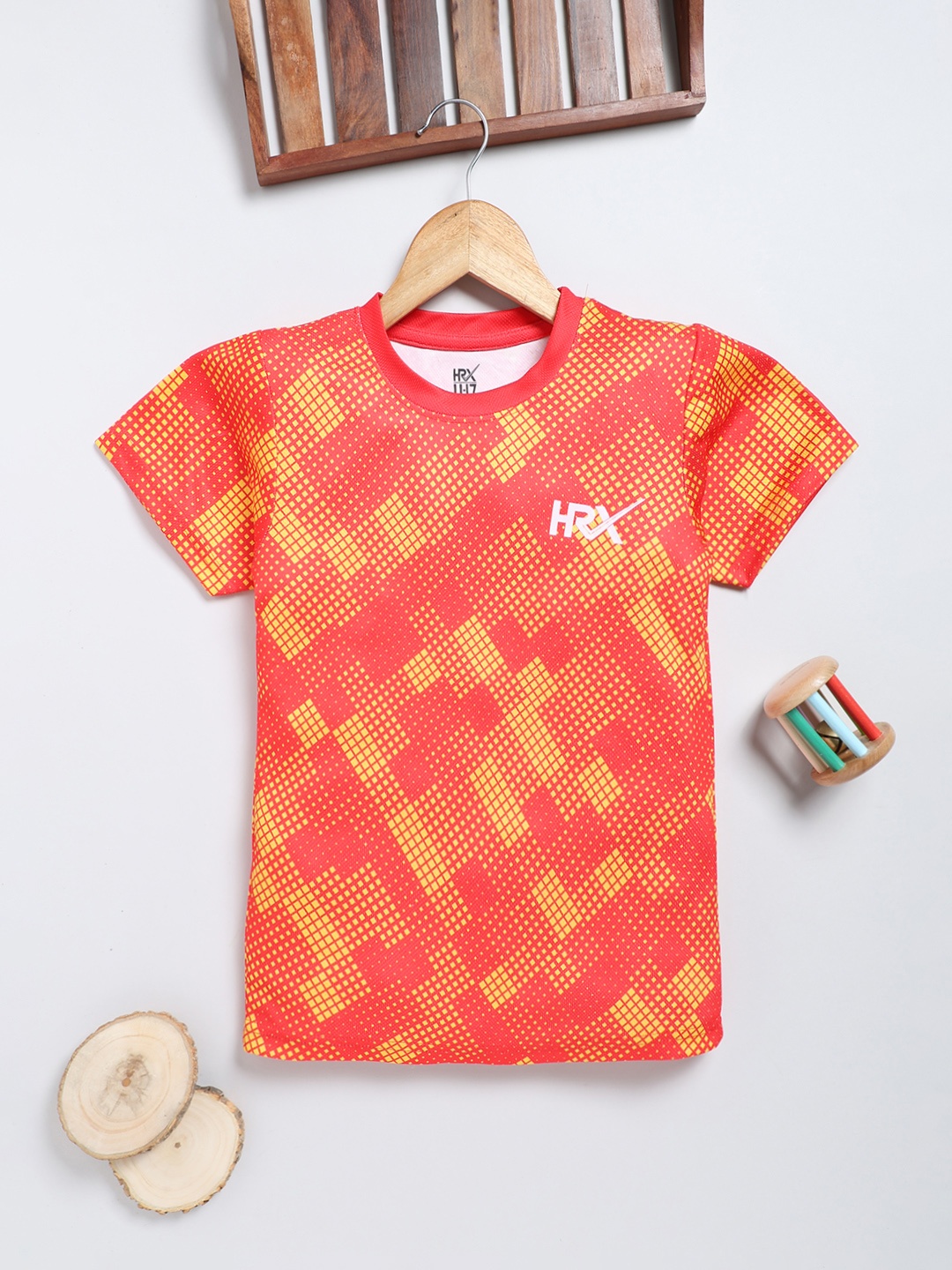

HRX by Hrithik Roshan Boys Geometric Printed T-shirt, Red