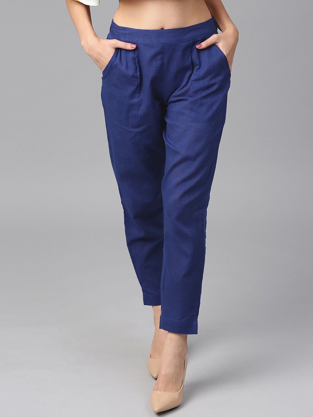 

CORSICA Women Relaxed Pleated Trousers, Blue