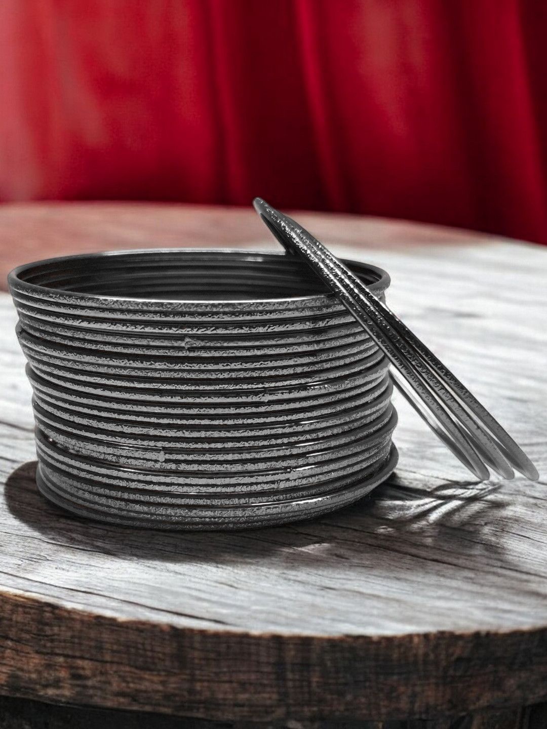 

Sangria Set Of 24 Shimmer Bangles, Black