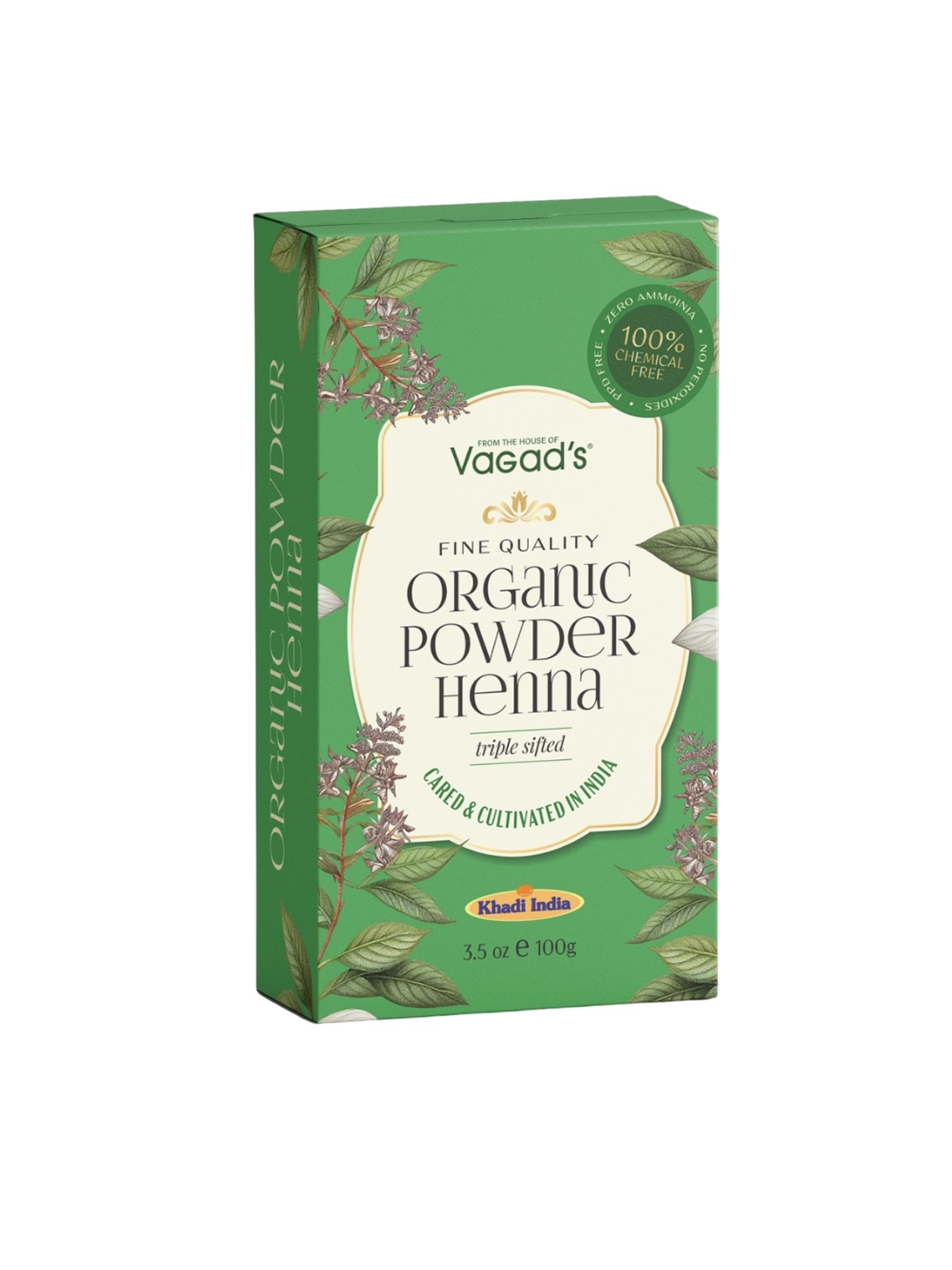 

Vagads Chemical-Free Organic Henna Powder 100 g - Greenish, Green
