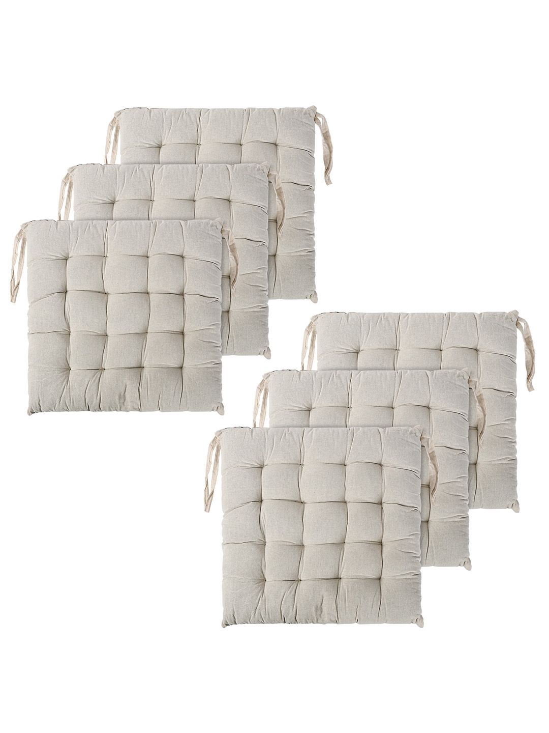 

Kuber Industries Cream-Coloured 6 Pieces Cotton Comfort Chair Pads