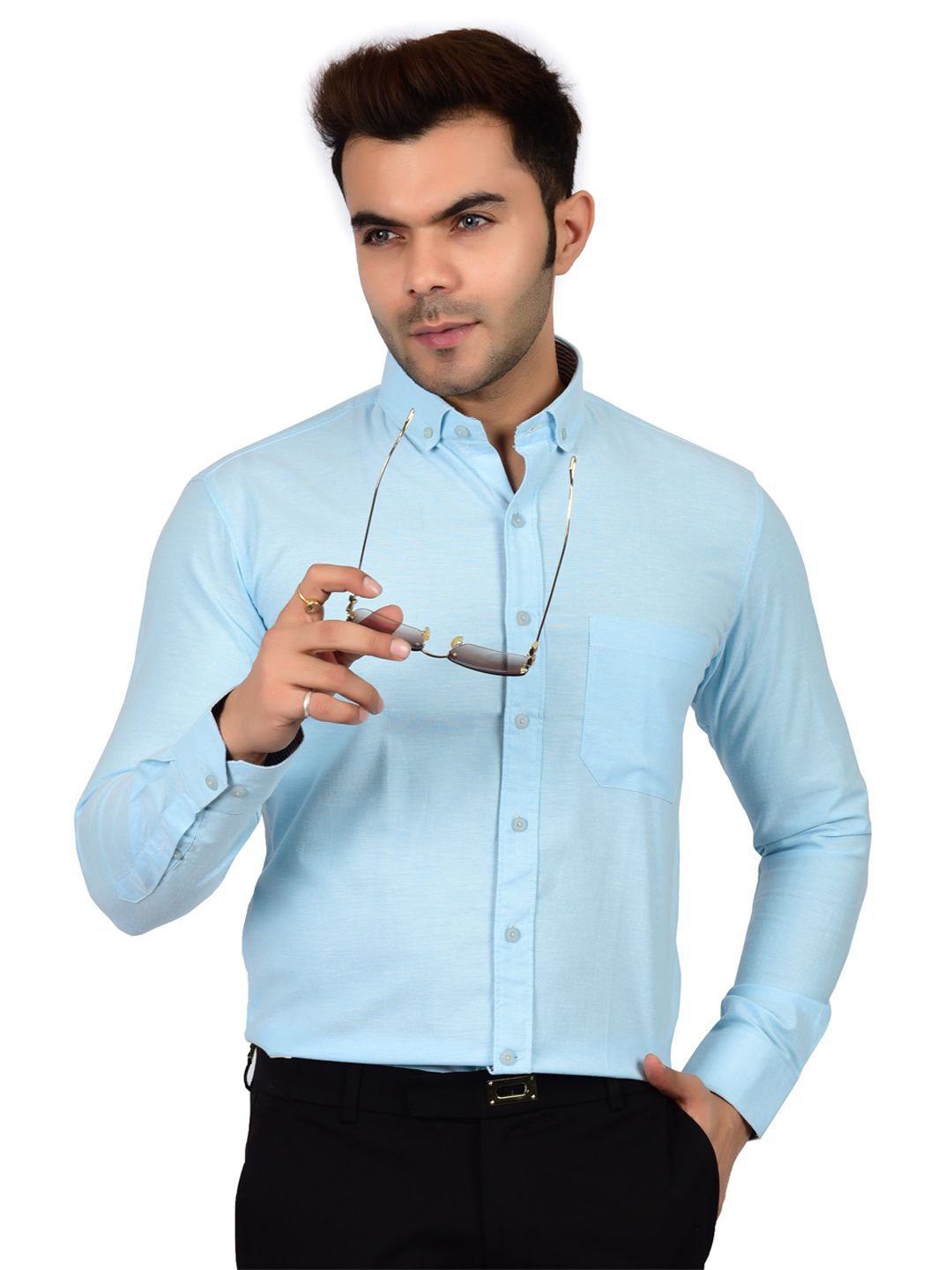 

Heed Attentive Men Standard Opaque Casual Shirt, Blue