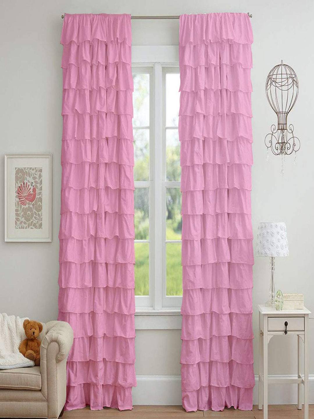 

Dekor World Multicoloured Set of 2 Sheer Door Curtain, Multi