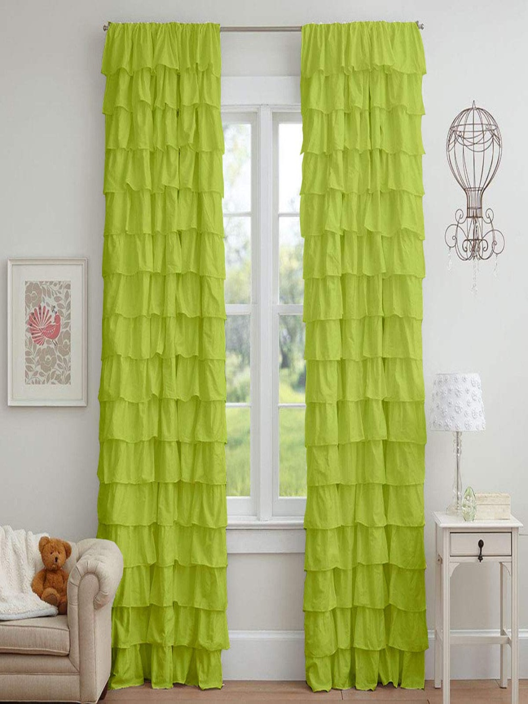 

Dekor World Multicoloured Set of 2 Sheer Long Door Curtain, Multi