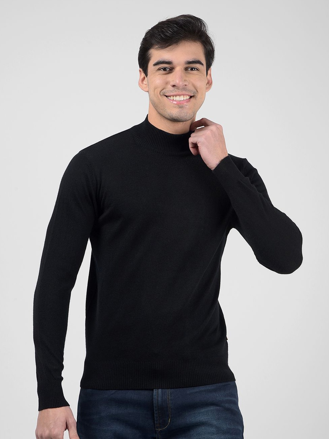 

Numero Uno Men Regular Fit High Neck Pullover, Black