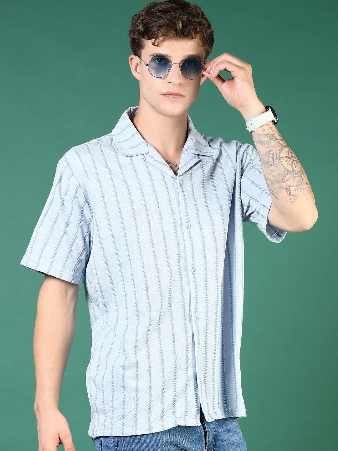 

V-Mart Men Opaque Casual Shirt, Blue