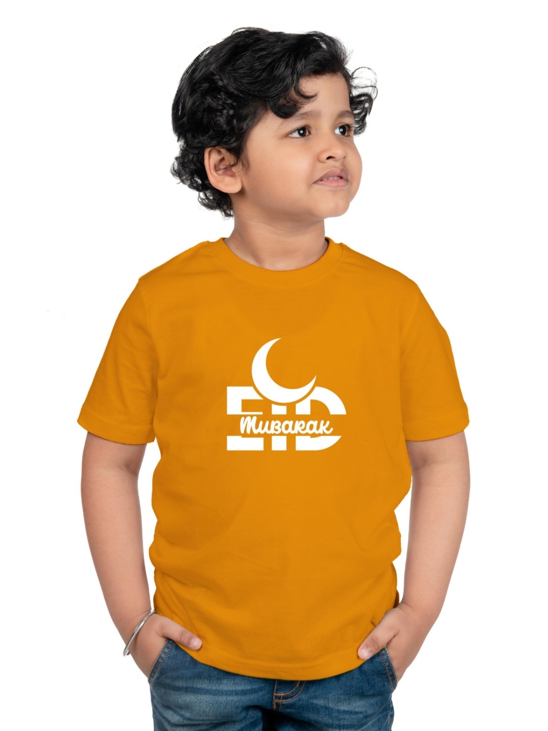 

Chombooka Kids Typography Printed Applique T-shirt, Mustard