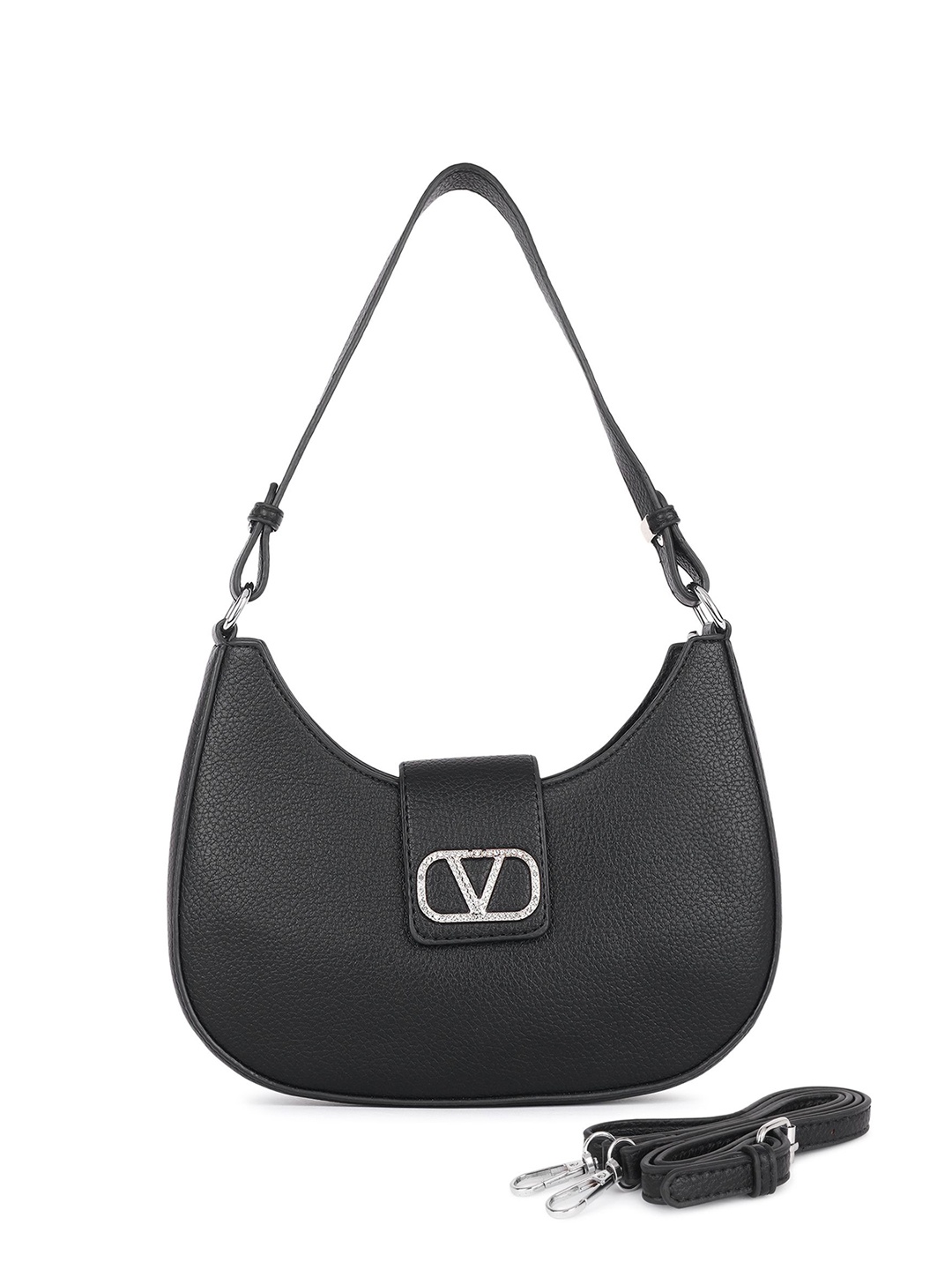 

Pramadda Pure Luxury PU Half Moon Shoulder Bag, Black