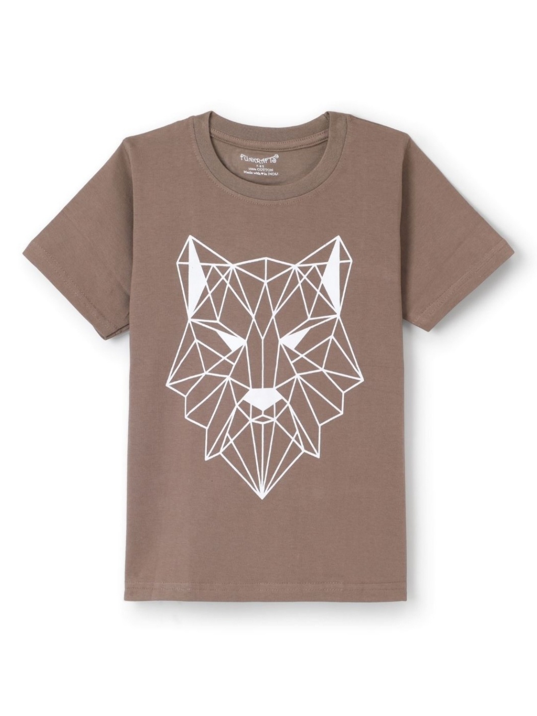 

FUNKRAFTS Boys Printed T-shirt, Brown