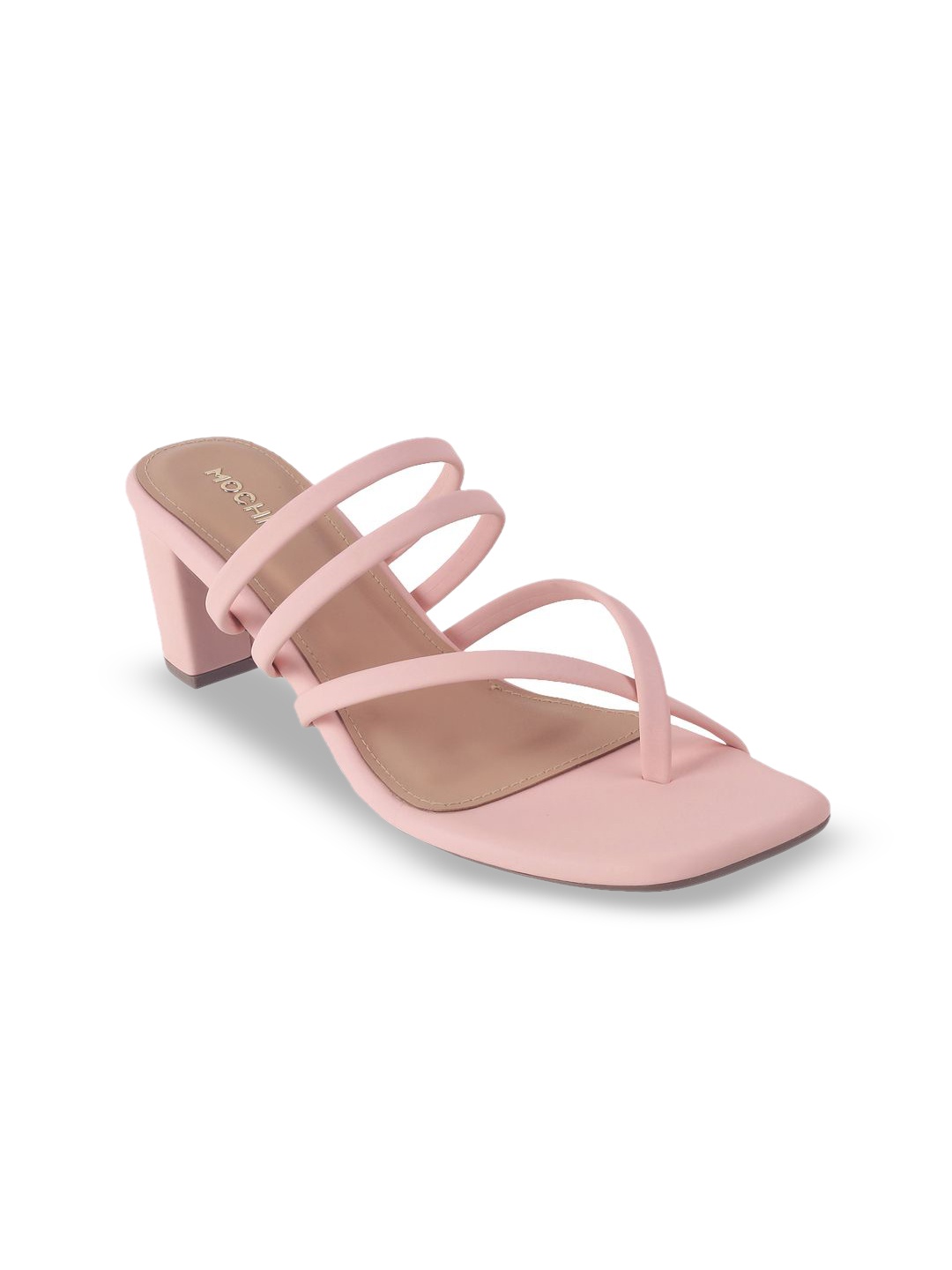 

Mochi Textured Block Sandals, Pink
