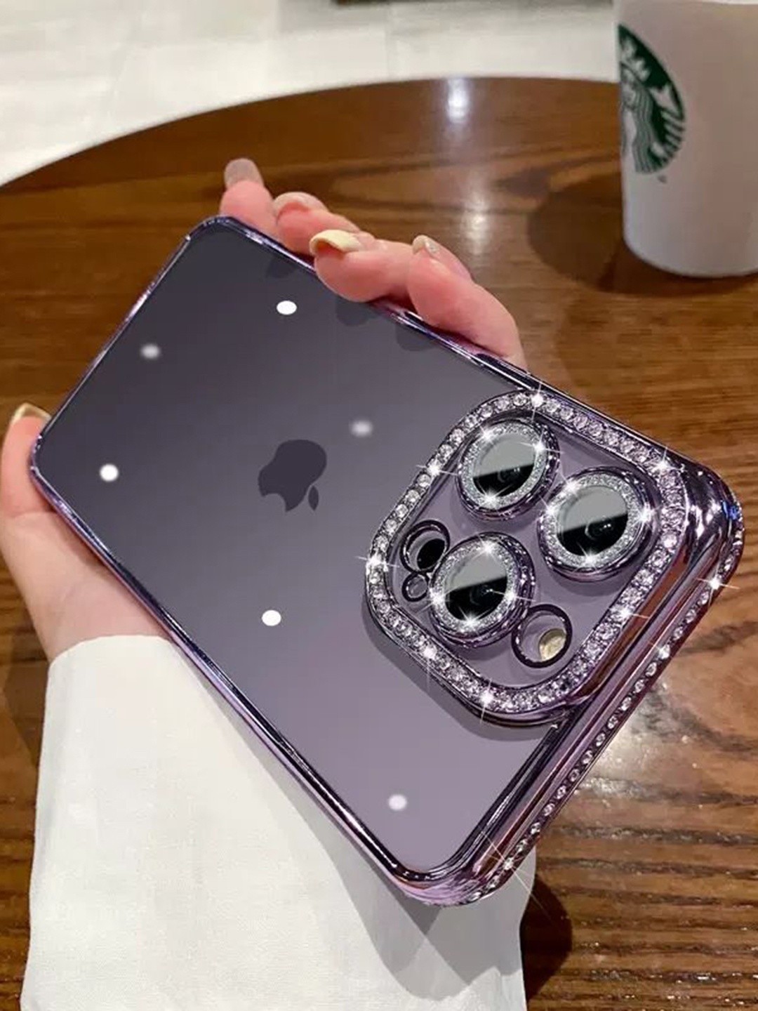 

Luxury Kase Quirky Printed iPhone 14 Pro Back Case Mobile Accessories, Purple