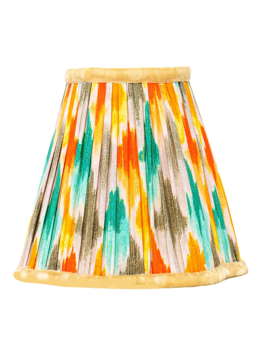 

Lampenschirm India Orange Coloured & Green Printed Cotton Frustum Shaped Lampshade